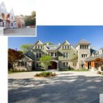 A house with two different types of houses.