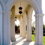 A view of an archway in the middle of a building.